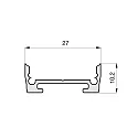 RADIUM U-profil MEDIUM U-FLAT 27/10.2/B2C2 - 2M flad, overflademonteret version, pulverlakeret, hvid
