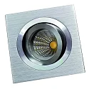 Indbygningslampe MELIMAR 1-fold, firkantet IP20, aluminium blankt