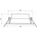 Rutec Indbygningslampe TOM ROUND (EMPTY CASE FOR LED MODULE Ø5CM) rund, svingbar, uden stikkontakt IP20, sølv mat dæmpbar