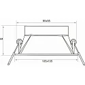 Rutec Indbygningslampe TOM SQUARE(EMPTY CASE FOR LED MODULE Ø5CM) firkantet, svingbar, uden stikkontakt IP20, sort mat dæmpbar