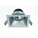 Indbygningslampe TOM SQUARE(EMPTY CASE FOR LED MODULE Ø5CM) firkantet, svingbar, uden stikkontakt IP20, sølv mat dæmpbar
