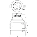 Rutec Downlight GAIL Plug&Play rund, svingbar IP65, pulverlakeret, hvid mat dæmpbar