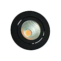 Indbygningslampe TALU LED rund, svingbar IP20, sort mat dæmpbar 694lm 2600-2800K CRI 90-100
