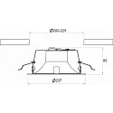 Rutec Downlight CYRA+ M - Ø 237MM / CRI80 stiv, multipower, on/off IP20, trafik hvid 