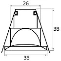 Indbygningslampe IP40, hvid dæmpbar 85lm 2900-3100K CRI 80-89