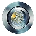 Indbygningslampe TULKA rund, svingbar IP20, rustfrit stål, blank