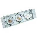Indbygnings loftlampe VANYA 3-flammer, firkantet, svingbar, skylle IP20, hvid dæmpbar