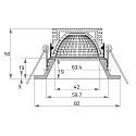 Rutec Projekt Indbygnings loftlampe HYELLE COB rund, stiv IP20, marmor, gennemsigtig