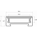 Rutec Projekt U-profil FUP18/7 V2 / 2M flad, aluminium anodiseret