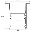 Rutec Projekt Profil i kraveform TKP35/51 / 2M gå tilbage, dybt, sort