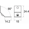 Rutec Projekt Monteringsbeslag PFH351 - 45° - VARDAFLEX PLATIN tilbøjelig, aluminium