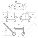 Rutec Projekt collar profile FLAT 23/12K - 2M flat, anodised aluminium