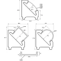 Rutec Projekt corner profile 22/22E, 45° - 2M, aluminium