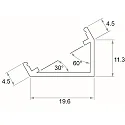 Rutec Projekt Monteringsbeslag 30° / 60°, aluminium