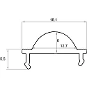 Rutec Projekt accessories profile cover LENS 30° - PFH405/8 / PFH415/8 / PFH425 / PFH435 / PFH455 - 2M symmetrical, with lens optics
