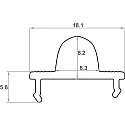 Rutec Projekt tilbehør profil dæksel LENS 60° - PFH405/8 / PFH415/8 / PFH425 / PFH435 / PFH455 - 2M symmetrisk, med linseoptik, hvid 200cm