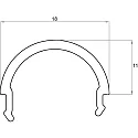 accessories profile cover PFH405/8 / PFH415/8 / PFH425 / PFH435 / PFH455 - SEMI FROSTED / SLIGHTLY ARCHED 2M slightly arched
