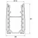 Rutec Projekt gulvindbygningsprofil PLATIN INGROUND 3D / BENDABLE - INOX  lodret, vandret, bøjelig, rustfrit stål