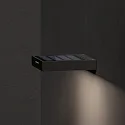 SIGOR genopladelig solcellelampe ALA WALL med sensor IP65, grafit grå