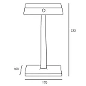 SIGOR Batteri bordlampe NUINDIE CHARGE firkantet, dæmpbar, med Qi-opladningsfunktion IP54, hvid dæmpbar