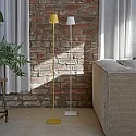 SIGOR Batteri standerlampe NUINDIE rund IP54, solgul dæmpbar