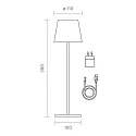 Batteri bordlampe NUINDIE rund, CCT Switch IP54