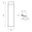 SIGOR Batteri bordlampe NUMOVE IP54, grafit grå dæmpbar