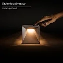 SIGOR battery table lamp NUTALIS 10X10CM cube shape, CCT Switch, with touch dimmer, with charger IP54, night black dimmable