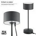 Batteri bordlampe VELUNA up / down, CCT Switch, sæt med 1, med touch-dæmper IP44, nat sort dæmpbar