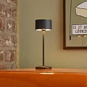 Batteri bordlampe VELUNA up / down, CCT Switch, sæt med 1, med touch-dæmper IP44, nat sort dæmpbar