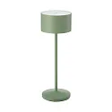 Batteri bordlampe VELUNA up / down, CCT Switch, sæt med 1, med touch-dæmper IP44, salviegrøn dæmpbar