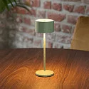 SIGOR Batteri bordlampe VELUNA up / down, CCT Switch, sæt med 1, med touch-dæmper IP44, salviegrøn dæmpbar