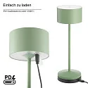 SIGOR Batteri bordlampe VELUNA up / down, CCT Switch, sæt med 1, med touch-dæmper IP44, salviegrøn dæmpbar