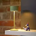 SIGOR Batteri bordlampe VELUNA up / down, CCT Switch, sæt med 1, med touch-dæmper IP44, salviegrøn dæmpbar