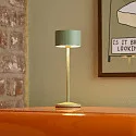 SIGOR Batteri bordlampe VELUNA up / down, CCT Switch, sæt med 1, med touch-dæmper IP44, salviegrøn dæmpbar