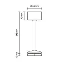 SIGOR Batteri bordlampe VELUNA up / down, CCT Switch, sæt med 1, med touch-dæmper IP44, salviegrøn dæmpbar