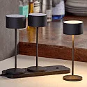 Batteri bordlampe VELUNA up / down, CCT Switch, sæt med 3, med touch-dæmper IP44, nat sort dæmpbar
