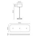 Batteri bordlampe VELUNA up / down, CCT Switch, sæt med 3, med touch-dæmper IP44, nat sort dæmpbar