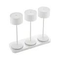 Batteri bordlampe VELUNA up / down, CCT Switch, sæt med 3, med touch-dæmper IP44, snehvide dæmpbar
