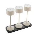 battery table lamp VELUNA up / down, CCT Switch, set of 3, with touch dimmer IP44, dune beige dimmable