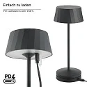Batteri bordlampe FACETTA down, CCT Switch, sæt med 1, med touch-dæmper IP44, nat sort dæmpbar