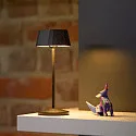 Batteri bordlampe FACETTA down, CCT Switch, sæt med 1, med touch-dæmper IP44, nat sort dæmpbar