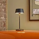 Batteri bordlampe FACETTA down, CCT Switch, sæt med 1, med touch-dæmper IP44, nat sort dæmpbar