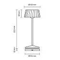 Batteri bordlampe FACETTA down, CCT Switch, sæt med 1, med touch-dæmper IP44, nat sort dæmpbar