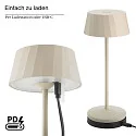 SIGOR battery table lamp FACETTA down, CCT Switch, set of 1, with touch dimmer IP44, dune beige dimmable