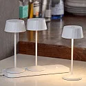 SIGOR Batteri bordlampe FACETTA down, CCT Switch, sæt med 3, med touch-dæmper IP44, snehvide dæmpbar