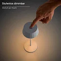 Batteri bordlampe FACETTA down, CCT Switch, sæt med 3, med touch-dæmper IP44, dune beige dæmpbar