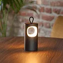battery table lamp LUNARI with USB connection, CCT Switch, with handle, with touch dimmer IP44, mat, night black dimmable