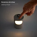 battery table lamp LUNARI with USB connection, CCT Switch, with handle, with touch dimmer IP44, mat, night black dimmable