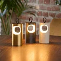 battery table lamp LUNARI with USB connection, CCT Switch, with handle, with touch dimmer IP44, mat, night black dimmable